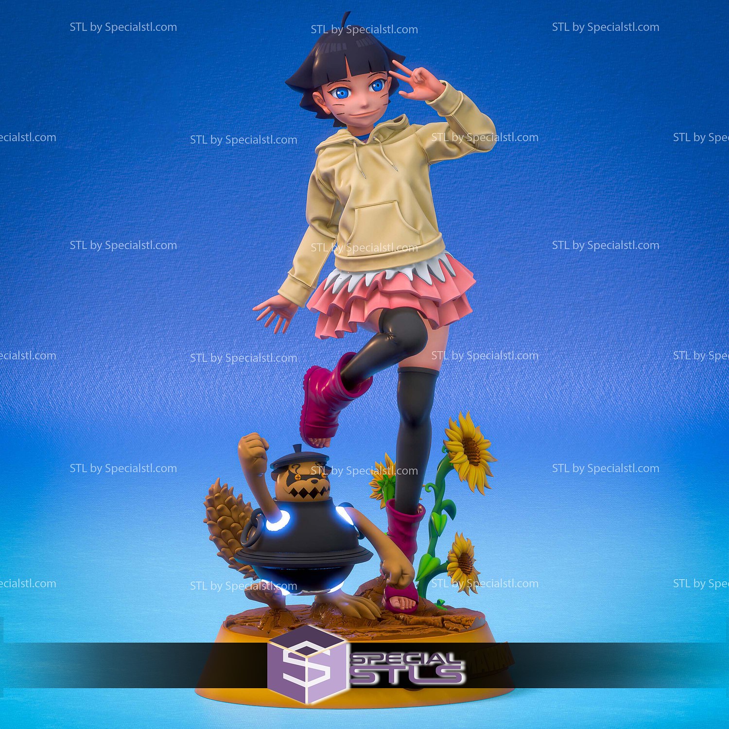 Himawari and Shukaku Boruto 3D Printer Files STL Model — view 4