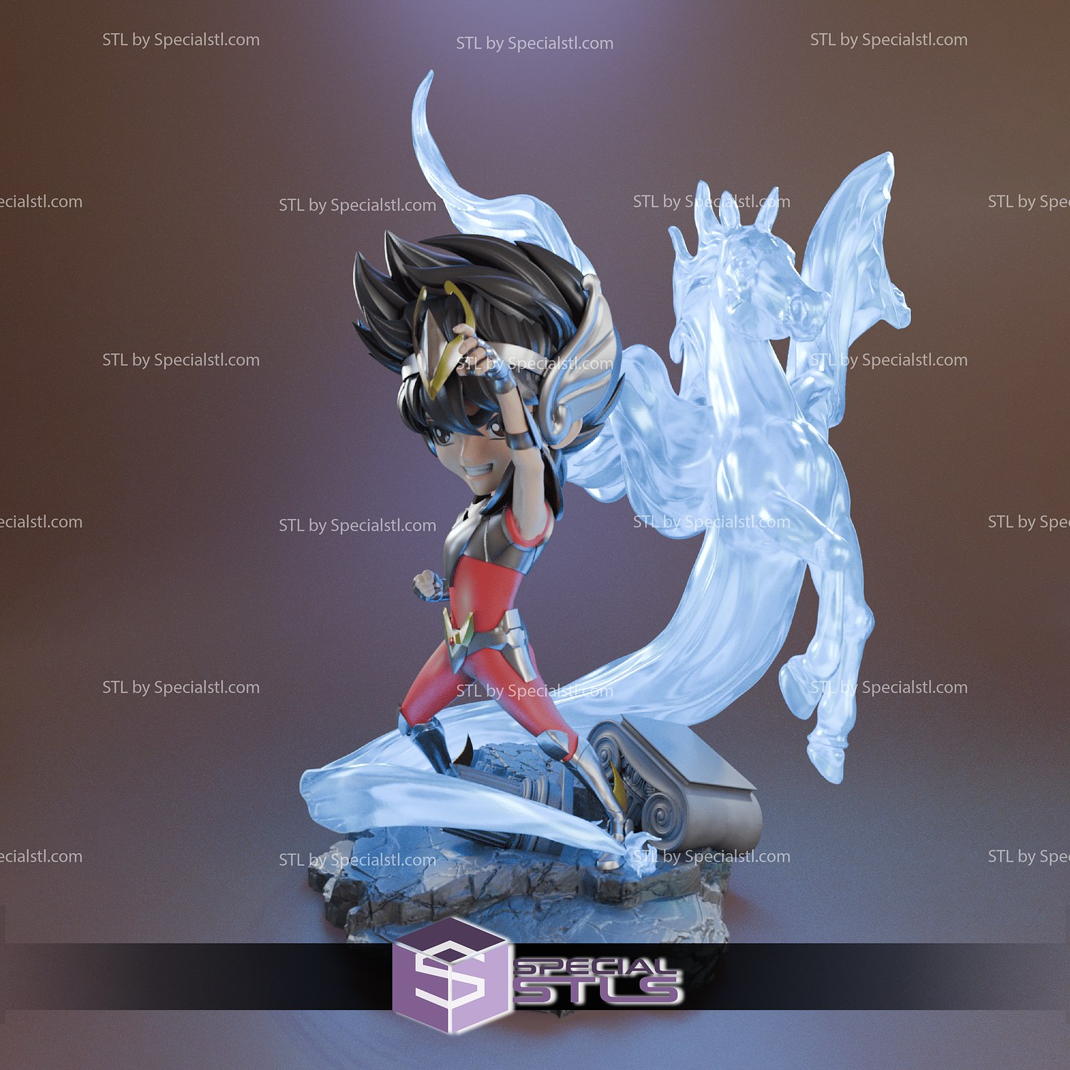 Pegasus Seiya Chibi 3D Printer Files STL Model — view 2