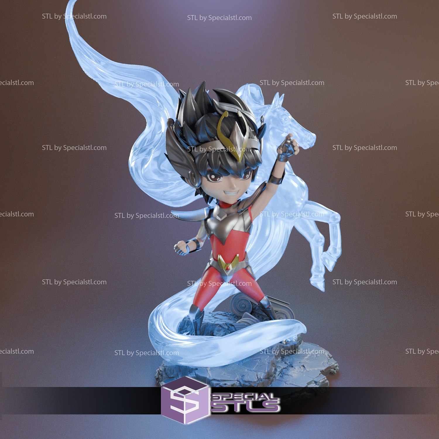 Pegasus Seiya Chibi 3D Printer Files STL Model — view 5