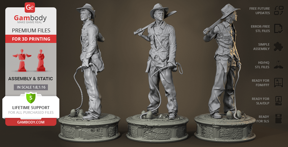 Indiana Jones 3D Printing Model | Assembly STL Model