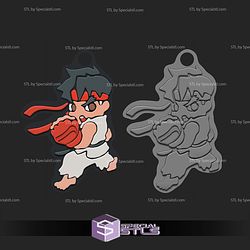 Ryu Keychain 3D Printer Files STL Model