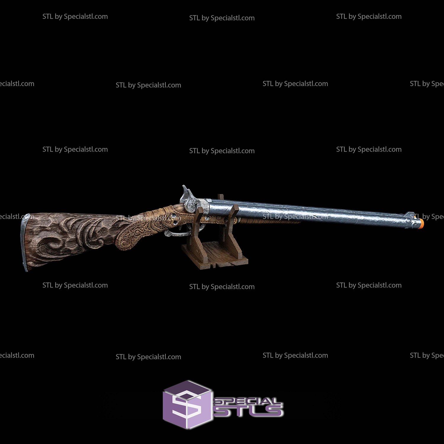 Super Basic STL Colt 1878 Double Barrel 3D Model — view 2