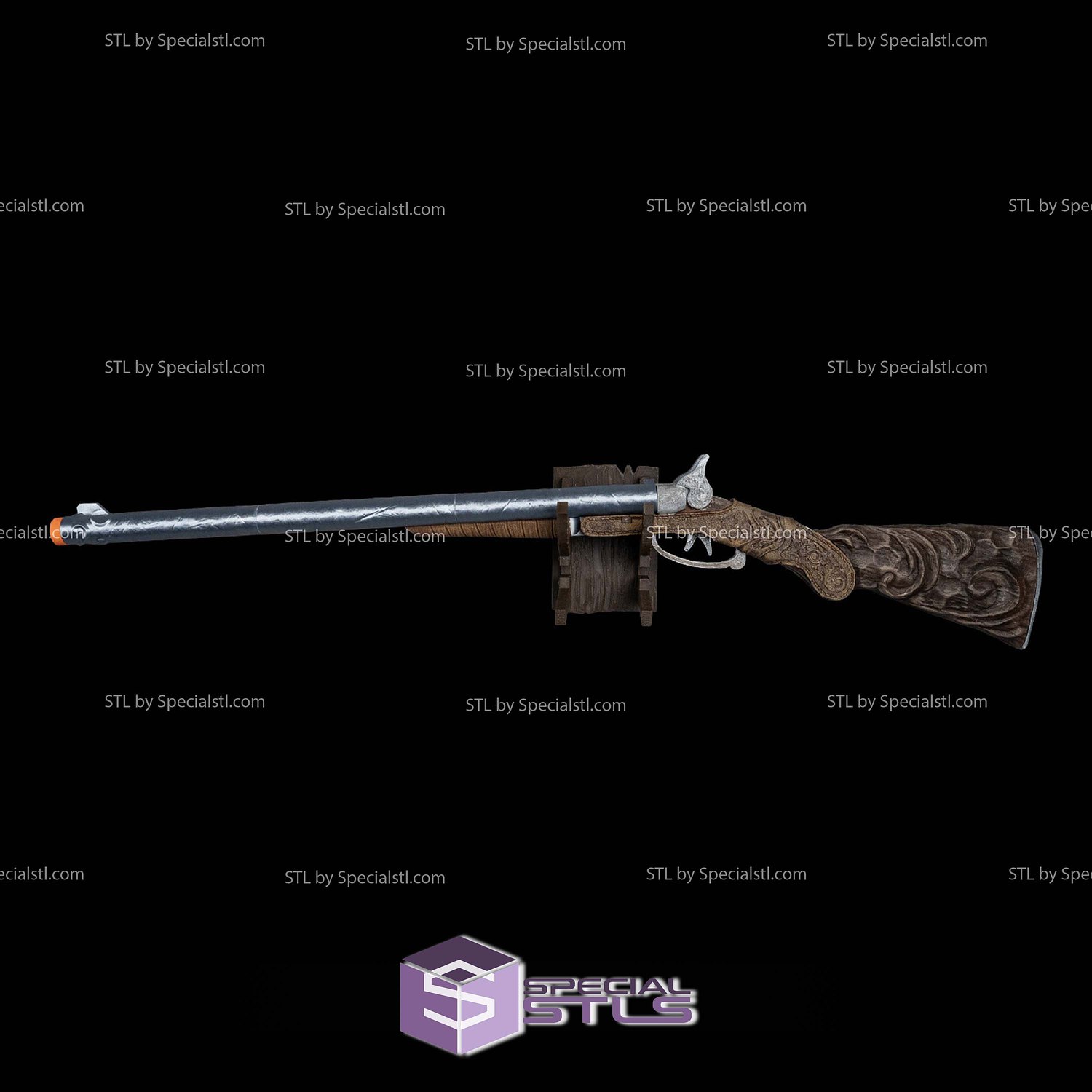 Super Basic STL Colt 1878 Double Barrel 3D Model — view 3