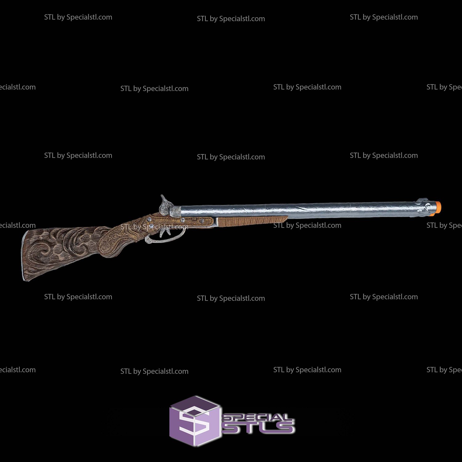 Super Basic STL Colt 1878 Double Barrel 3D Model — view 4