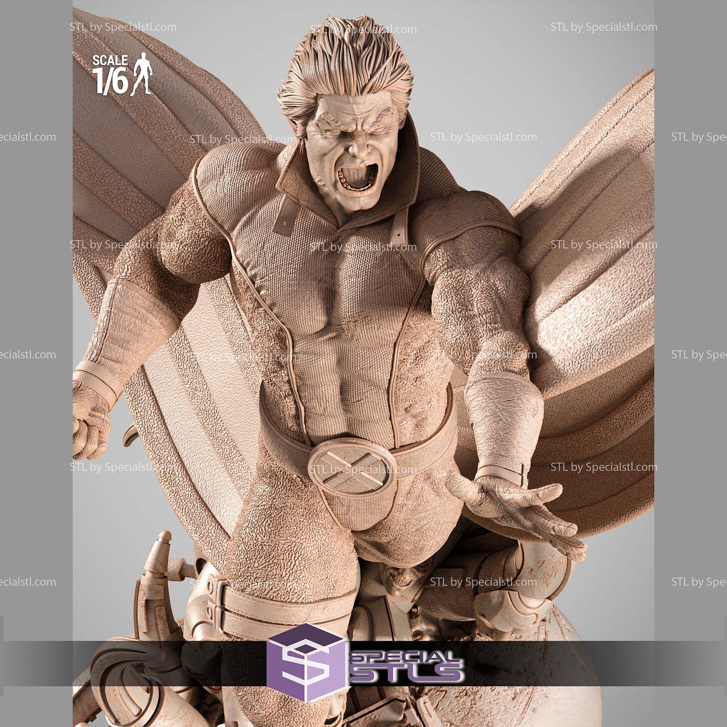 Banshee Marvel Heroes STL Files 3D Model — view 2