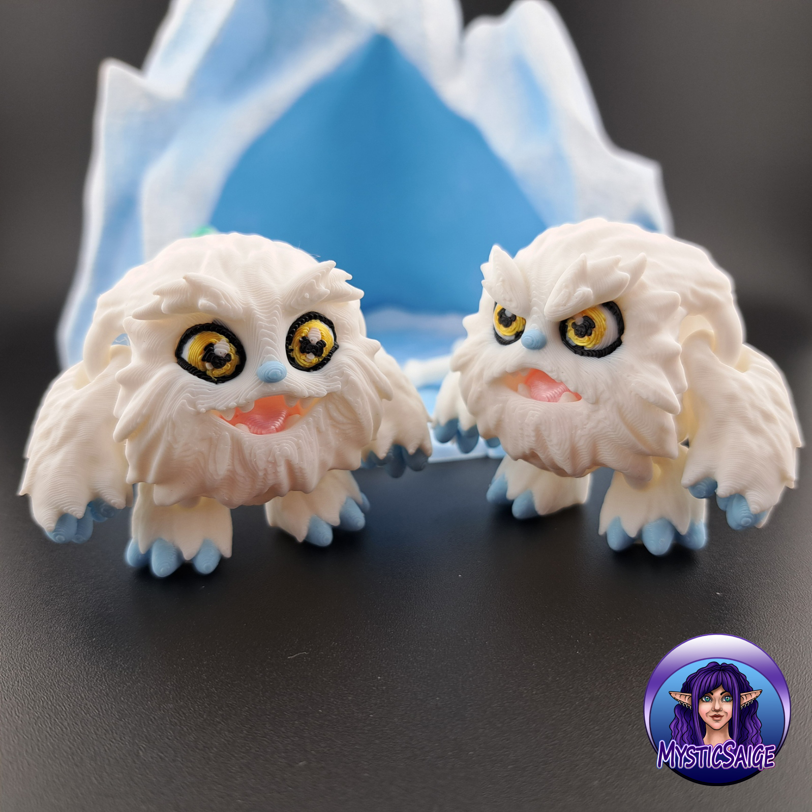 Yeti Puff and Yeti Cave Playset 3D STL Model — view 1