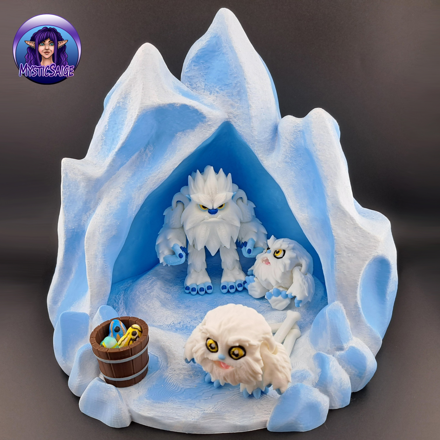Yeti Puff and Yeti Cave Playset 3D STL Model — view 5