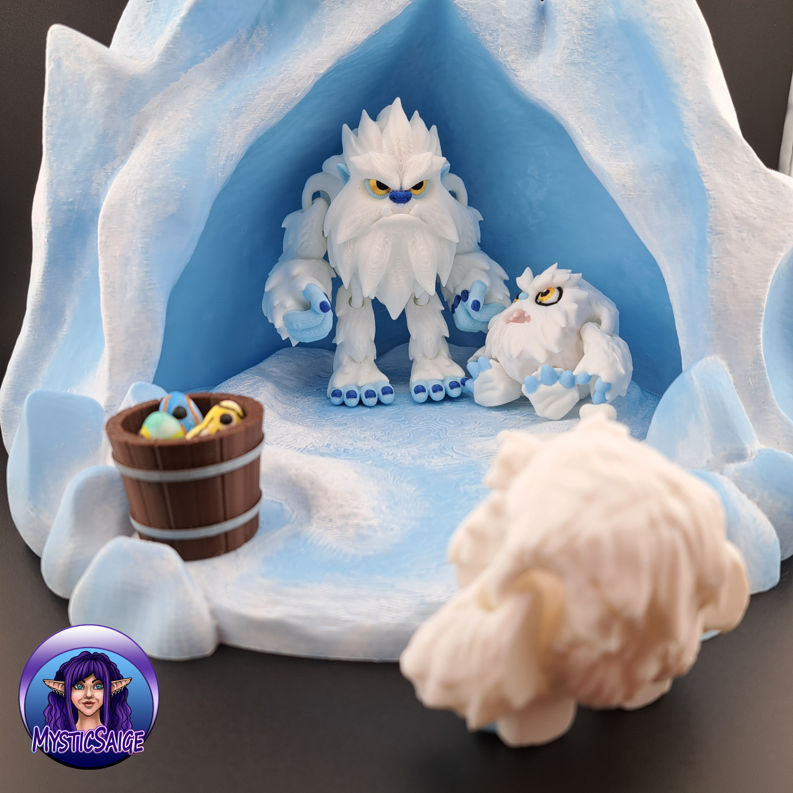 Yeti Puff and Yeti Cave Playset 3D STL Model — view 6