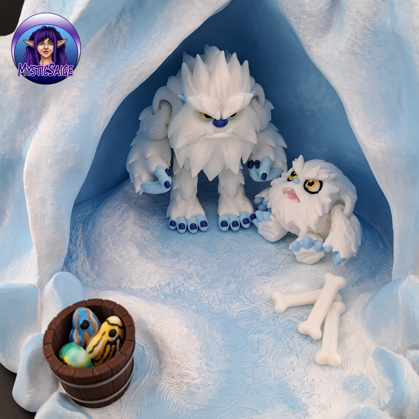 Yeti Puff and Yeti Cave Playset 3D STL Model — view 7