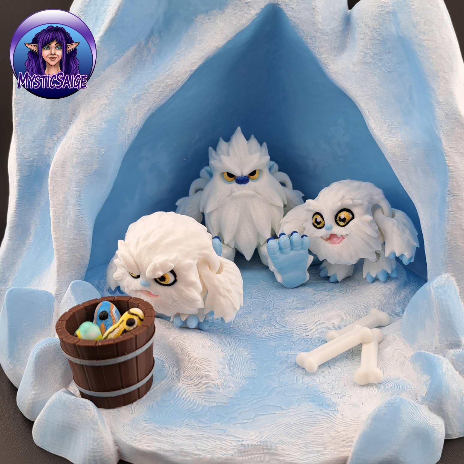 Yeti Puff and Yeti Cave Playset 3D STL Model — view 8
