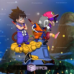 Toriyama Diorama Goku Toribot and Arale 3D Printer Files STL Model
