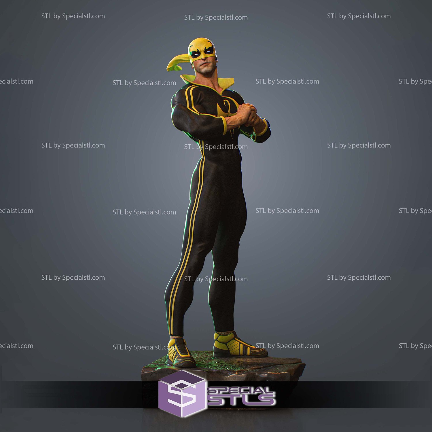 Iron Fist Standalone Pose 3D Printer Files STL Model — view 6
