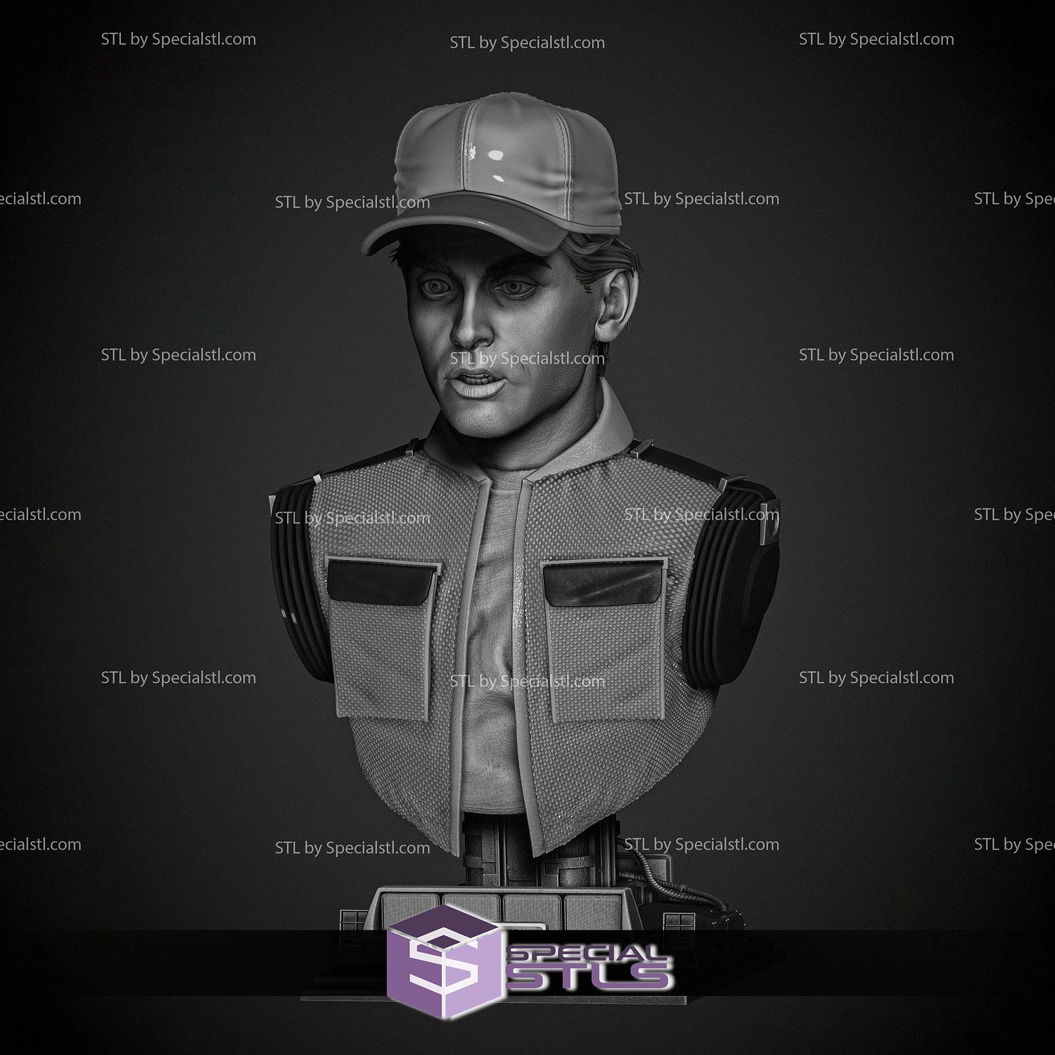 Marty McFly Portrait Bust Digital STL Files 3D Model — view 2