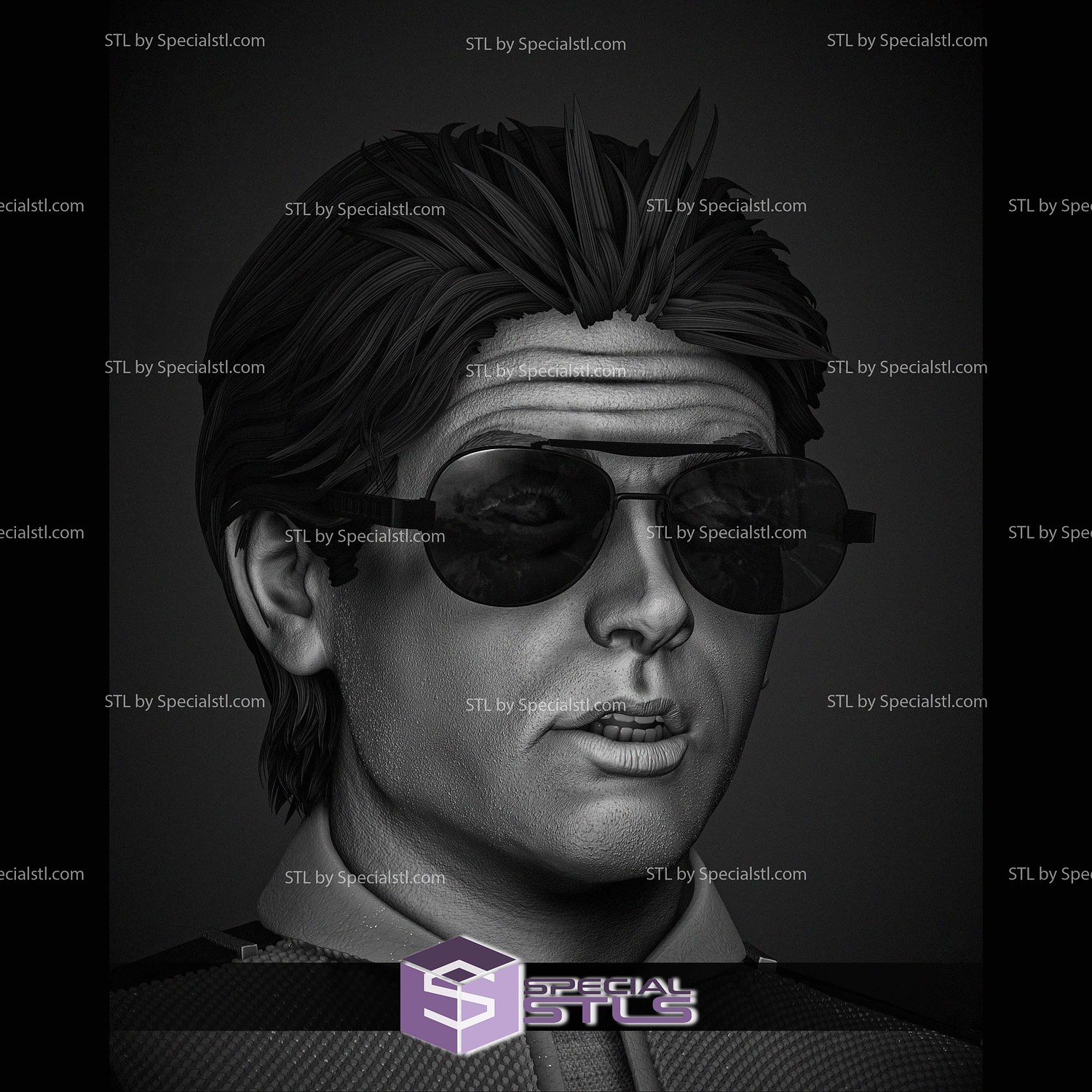 Marty McFly Portrait Bust Digital STL Files 3D Model — view 6