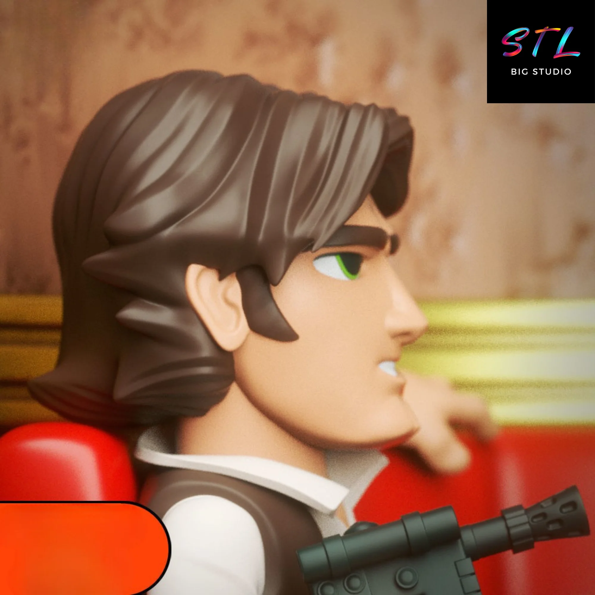 Han Solo vs Greedo Chibi Diorama STL | Star Wars | 3D Printable Model Model — view 2