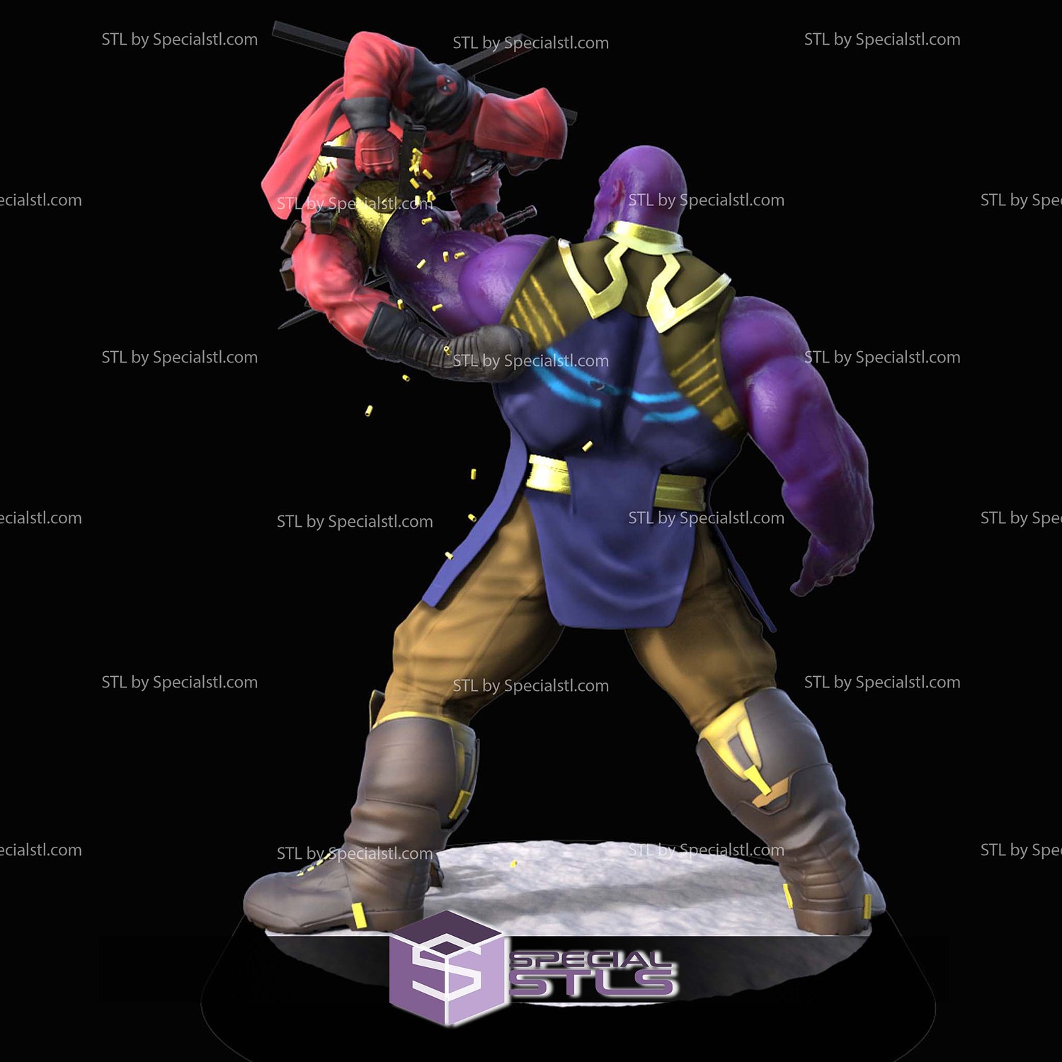 Deadpool Battle Thanos STL Files 3D Model — view 3