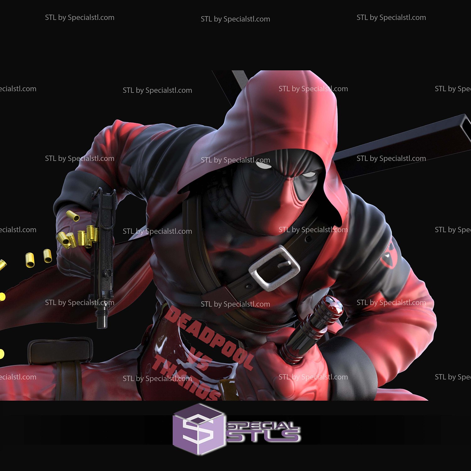 Deadpool Battle Thanos STL Files 3D Model — view 4