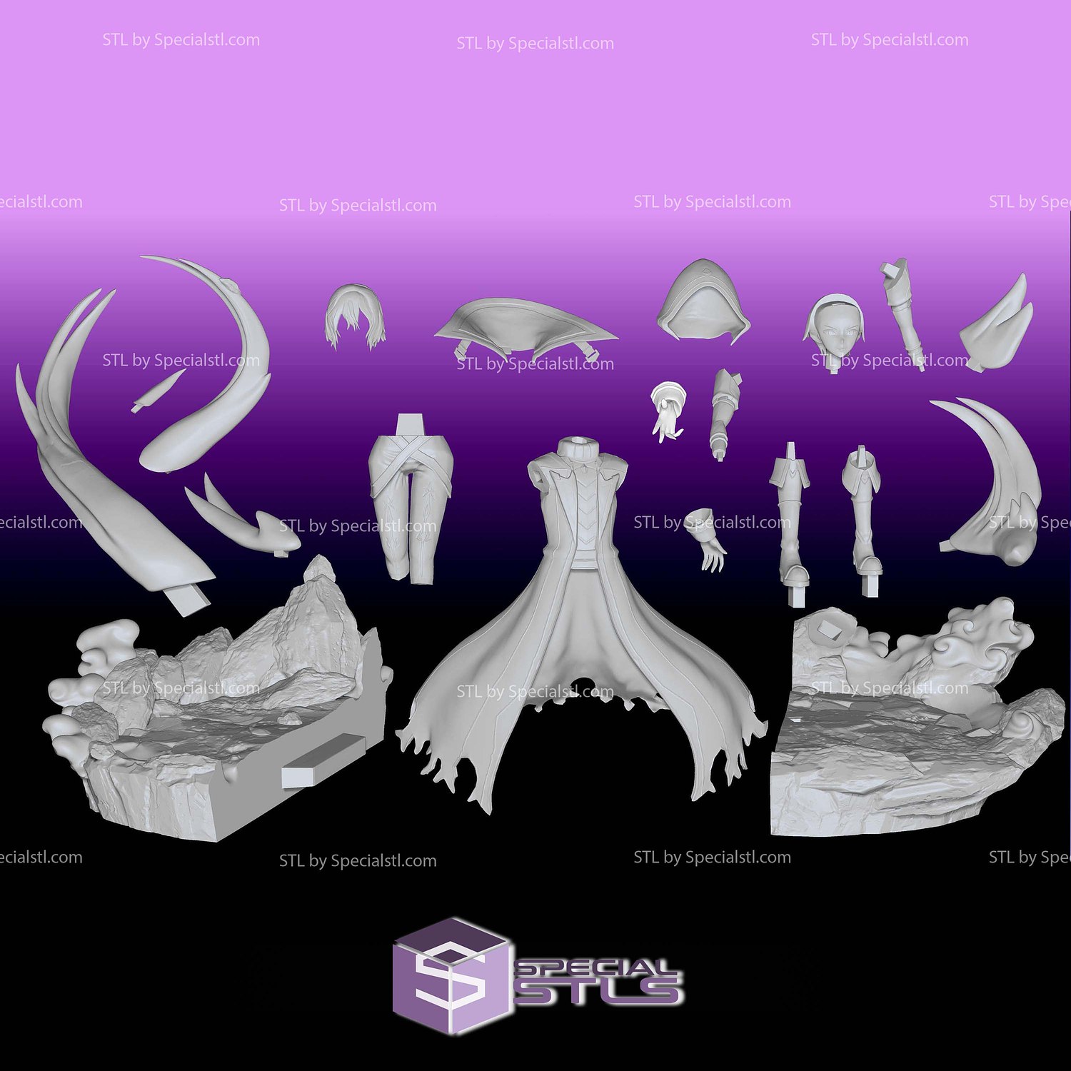 Cid Kagenou Sculptures 3D Printing STL Model — view 5