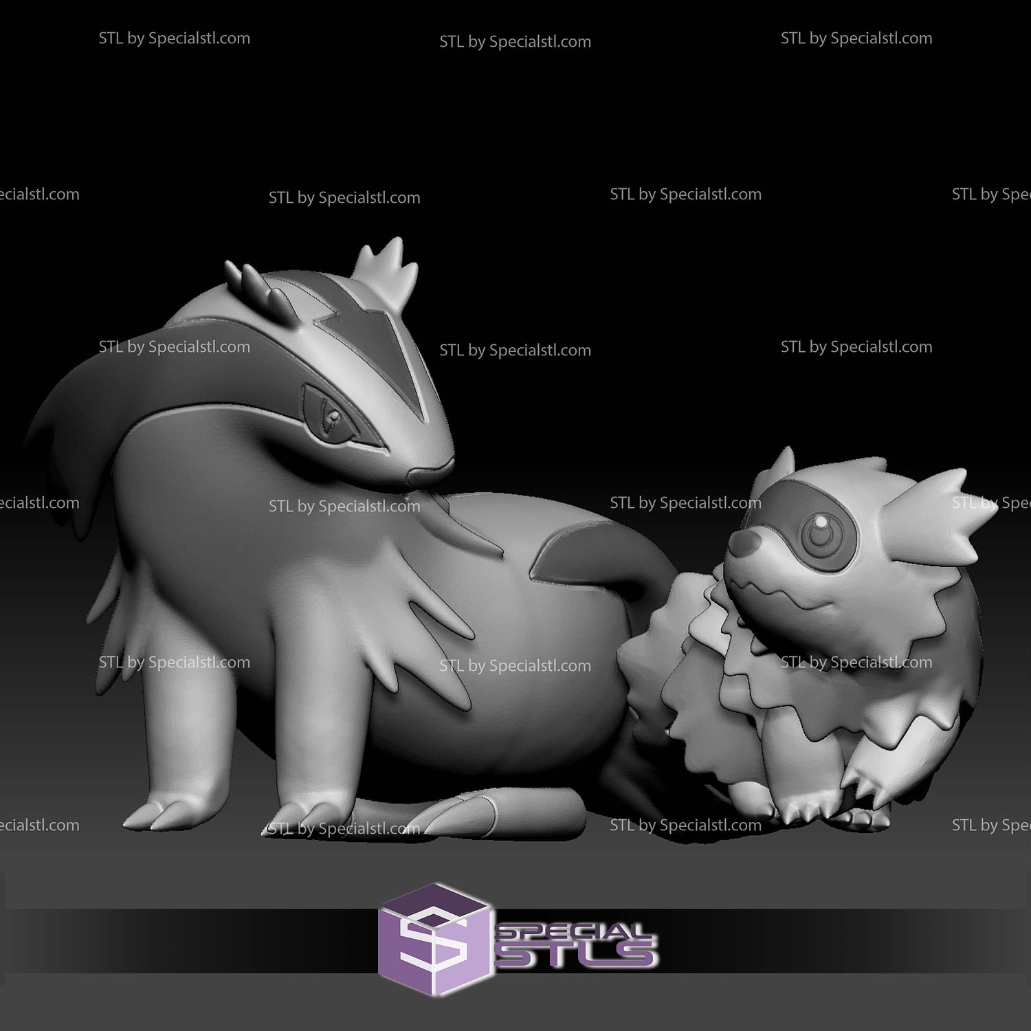 Pokemon STL Collection Zigzagoon Linoone 3D Model — view 2