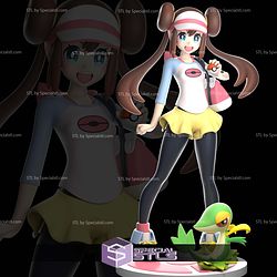 Rosa and Snivy Pokemon Digital STL Files 3D Model