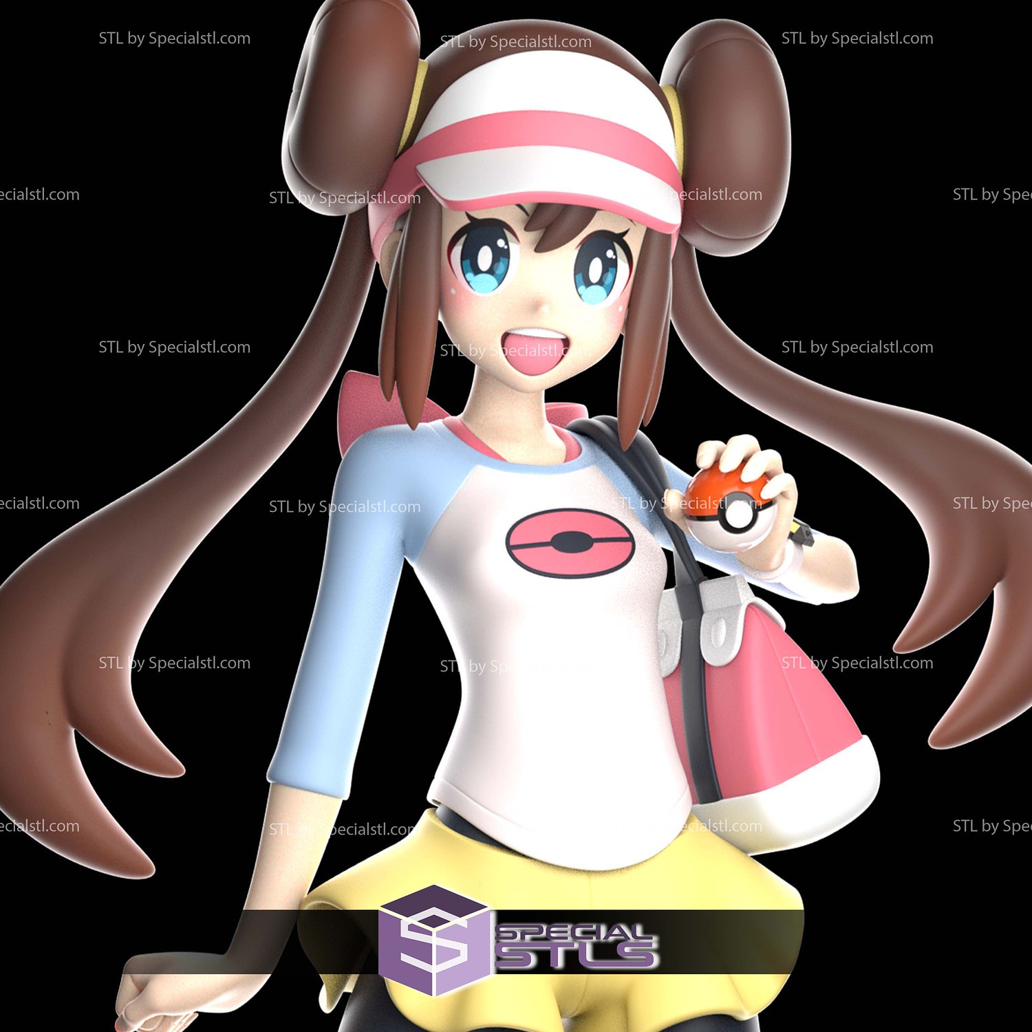 Rosa and Snivy Pokemon Digital STL Files 3D Model — view 2