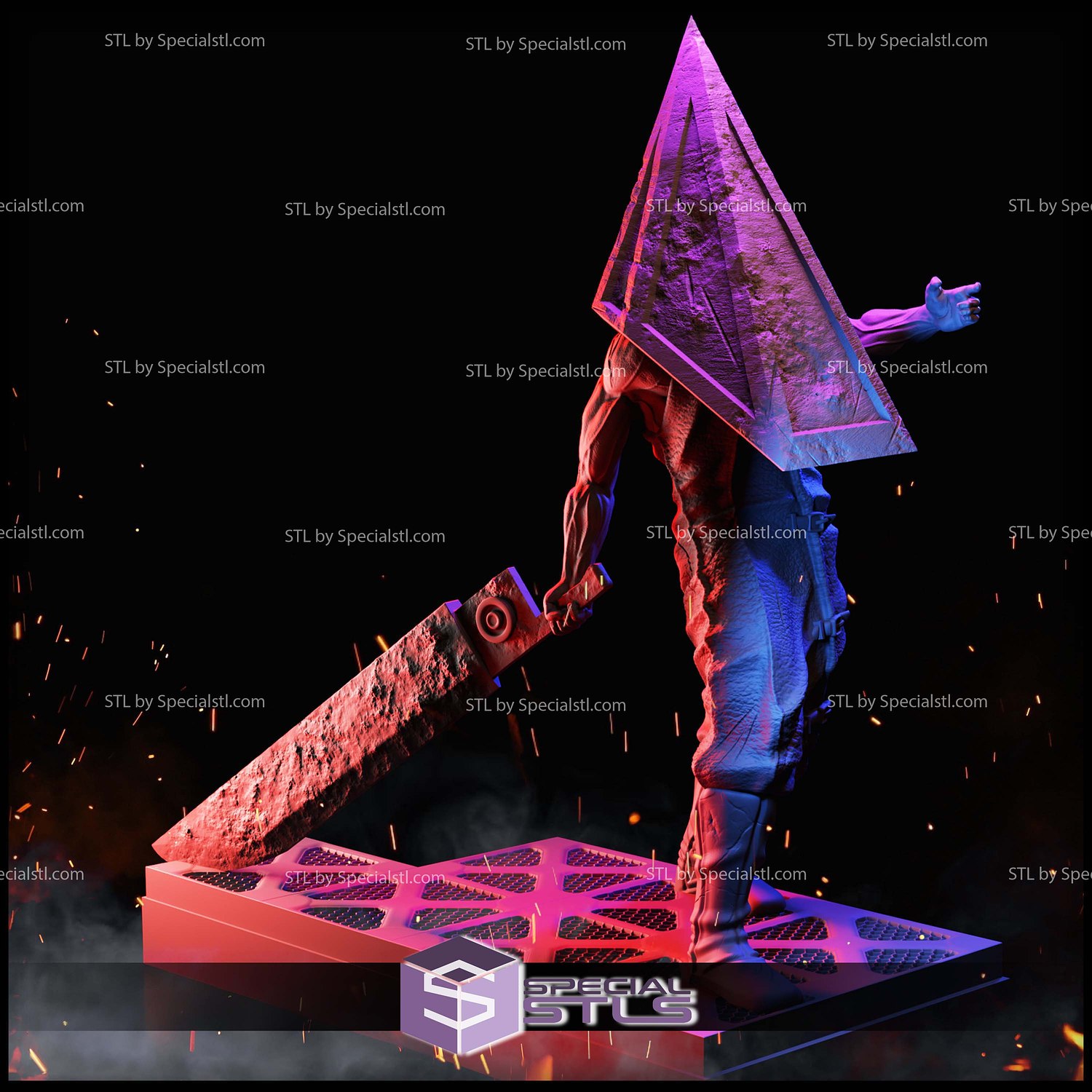 Pyramid Head Sword STL Printer Files 3D Model — view 4