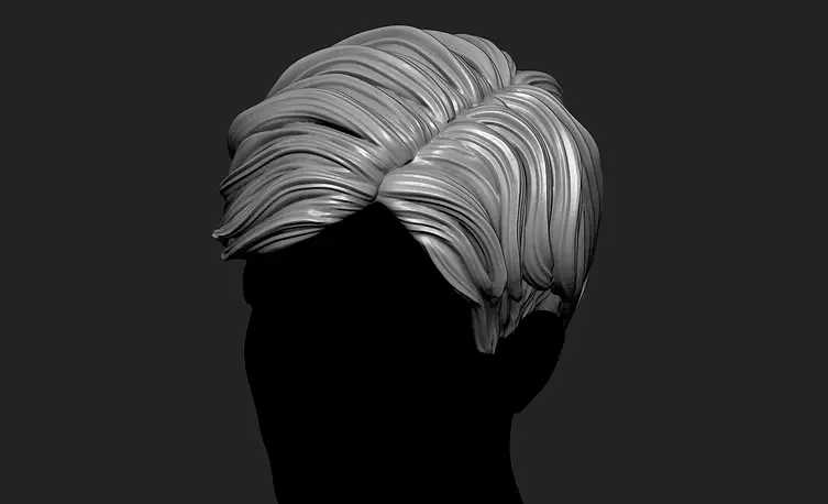 Short Female  3D Hair Model OBJ-STL 3D print model Model