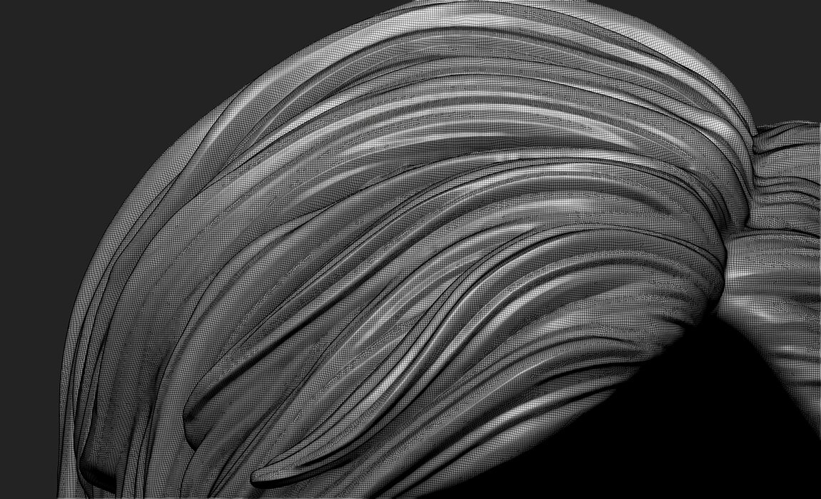 Short Female  3D Hair Model OBJ-STL 3D print model Model — view 5