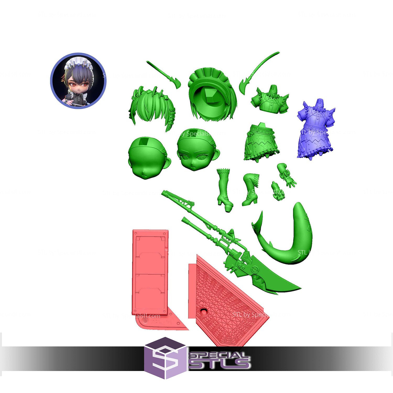 Ellen Joe Chibi Zenless Zone Zero STL Files 3D Model — view 8
