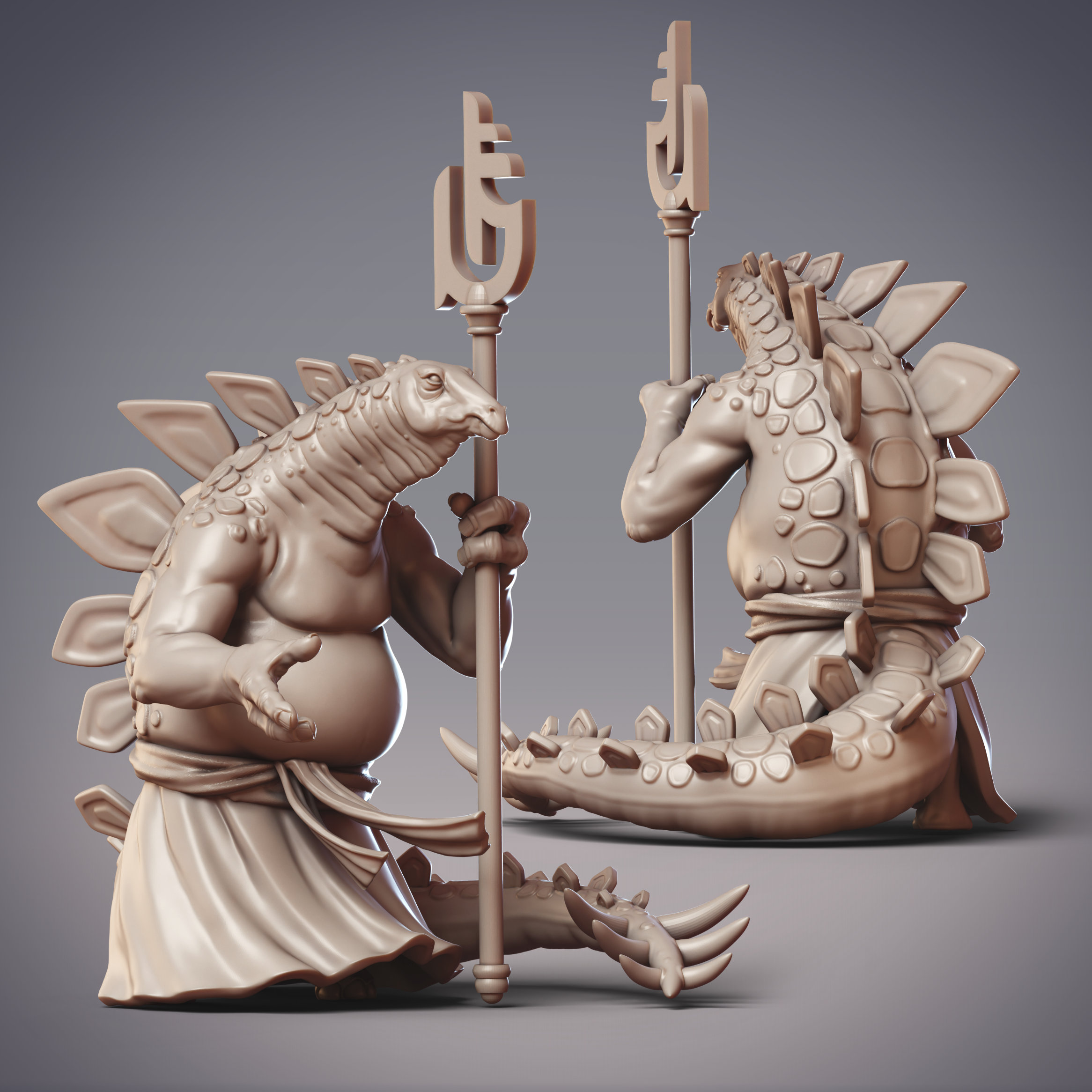 Dinosaur Folk Priest - Theranor, Dinovian Navigator (Pre-Supported) 3D STL Model