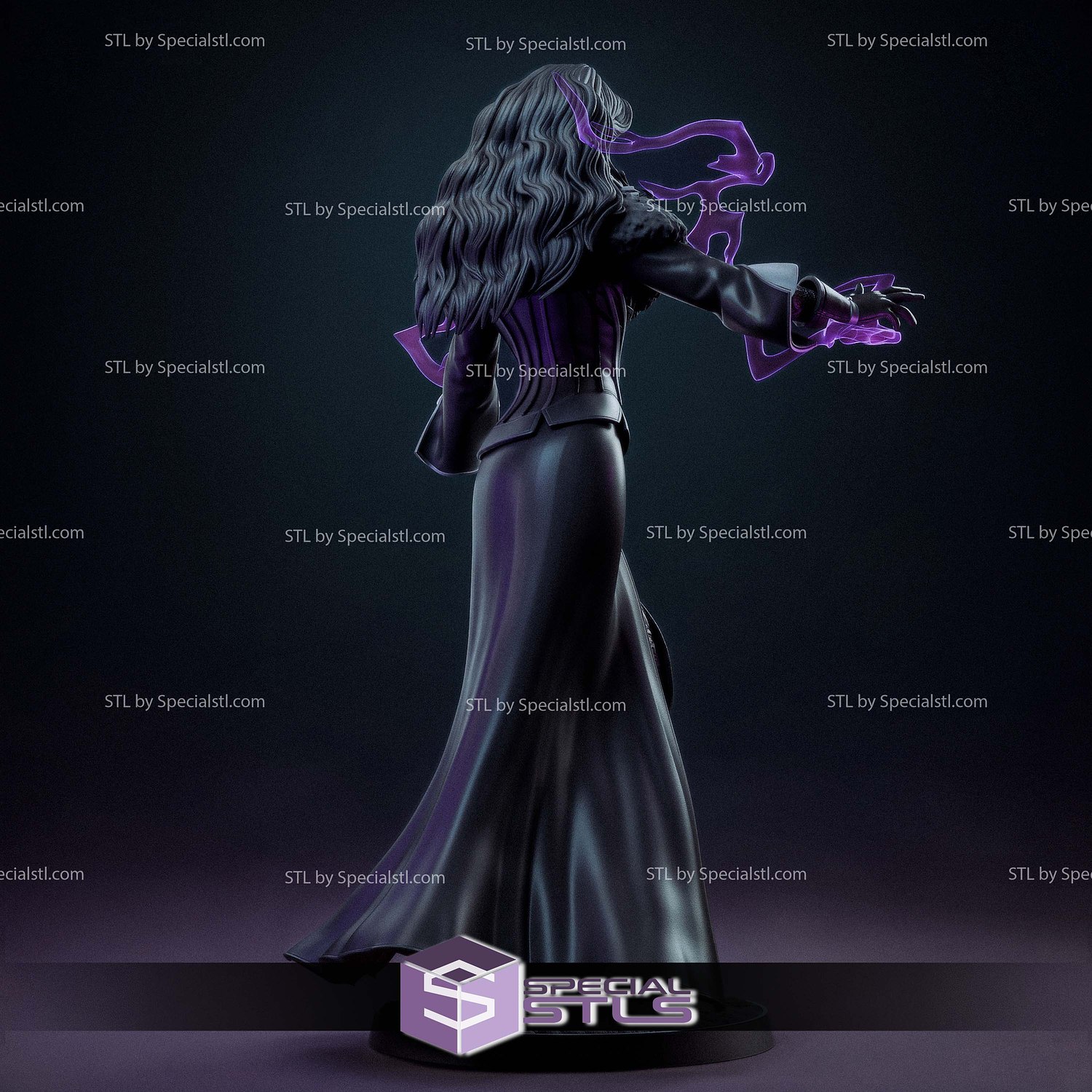 Yennefer Purple Witch STL Files 3D Model — view 5