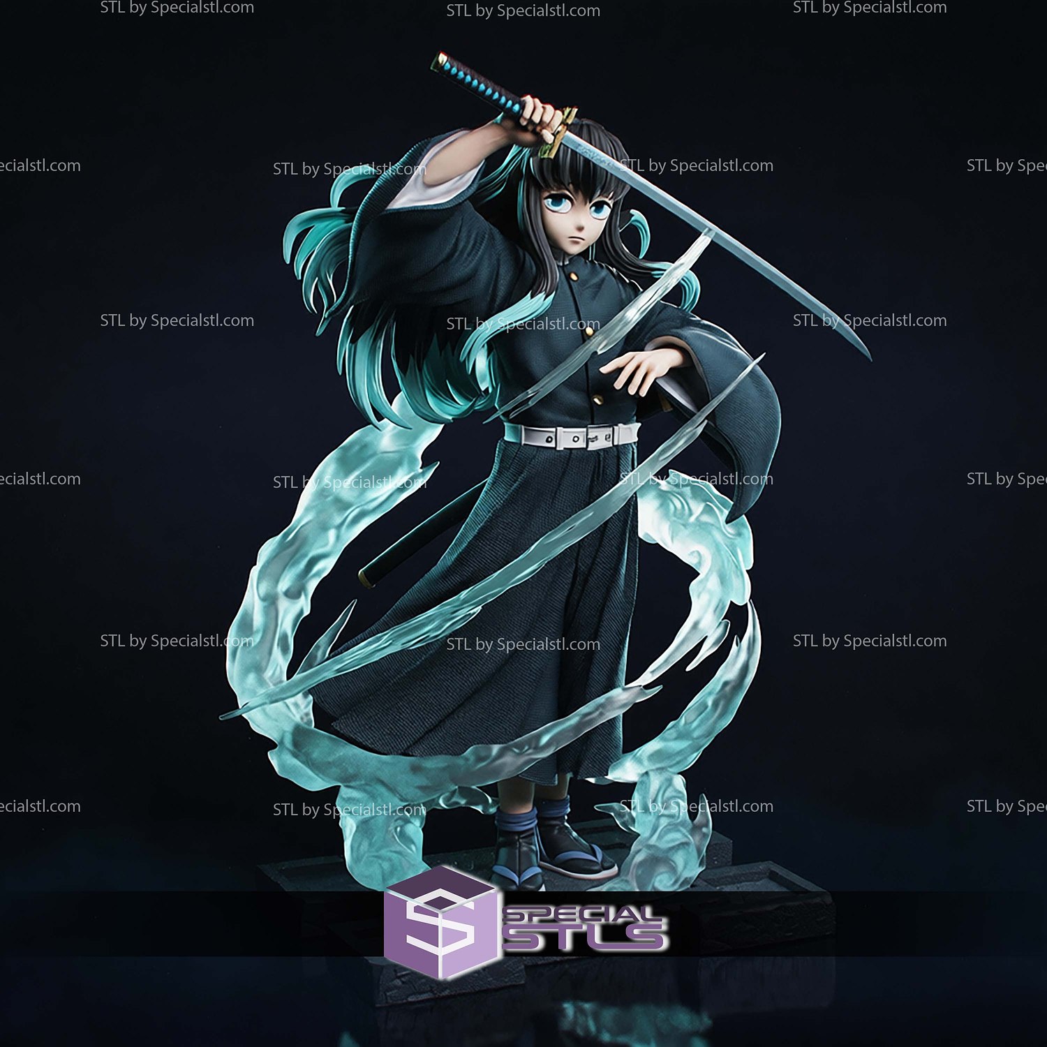 Muichiro Tokito 220mm STL Files 3D Model — view 3