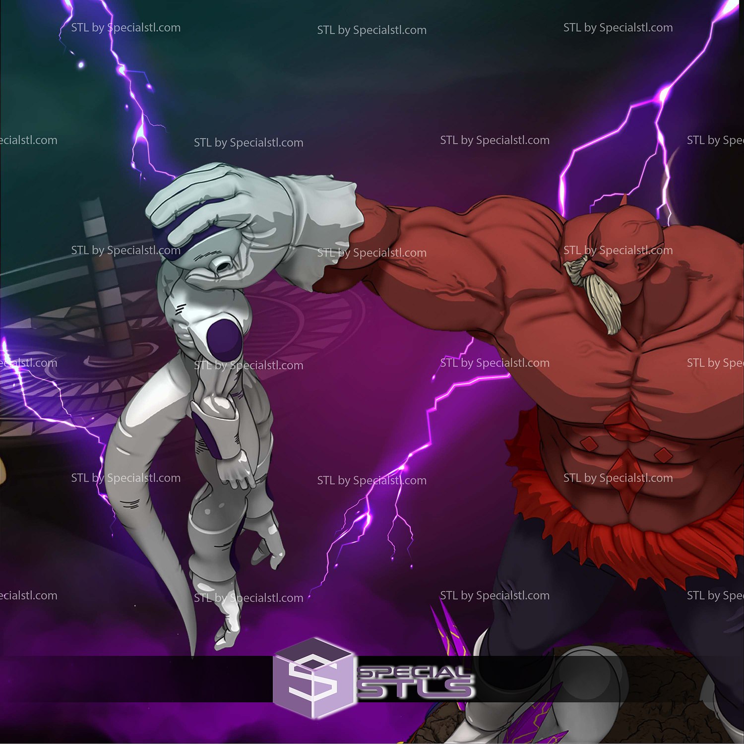 Toppo vs Frieza V2 1 10 Scale 3D Printer Files STL Model — view 2