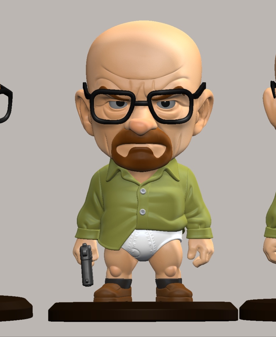 Chibi Walter White STL Figure – Breaking Bad Miniature Model (Paint-Ready) 3D Model