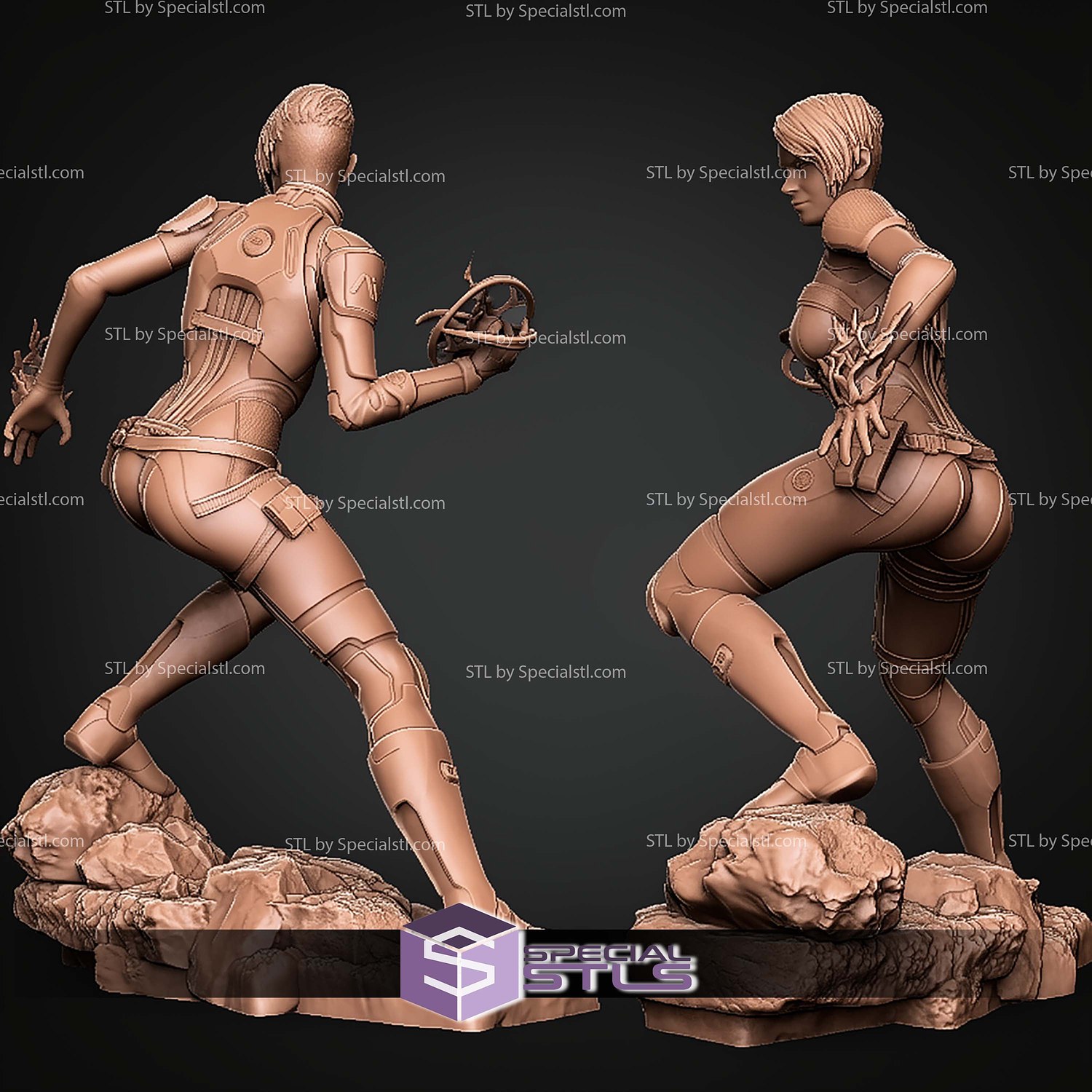 Cora Harper Mass Effect STL Files 3D Model — view 2