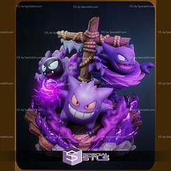 Chibi Ghost Gengar Pokemon 3D Printer Files STL Model