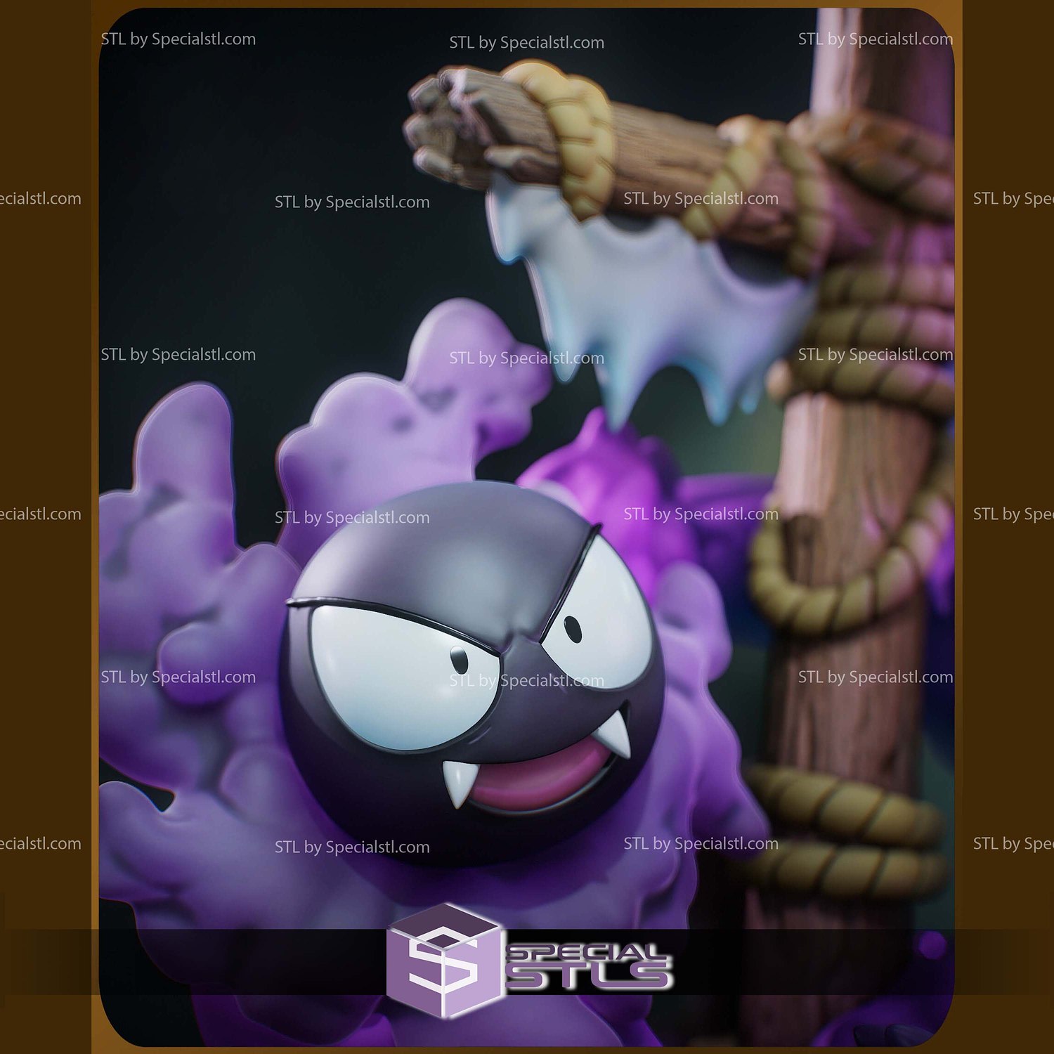 Chibi Ghost Gengar Pokemon 3D Printer Files STL Model — view 3