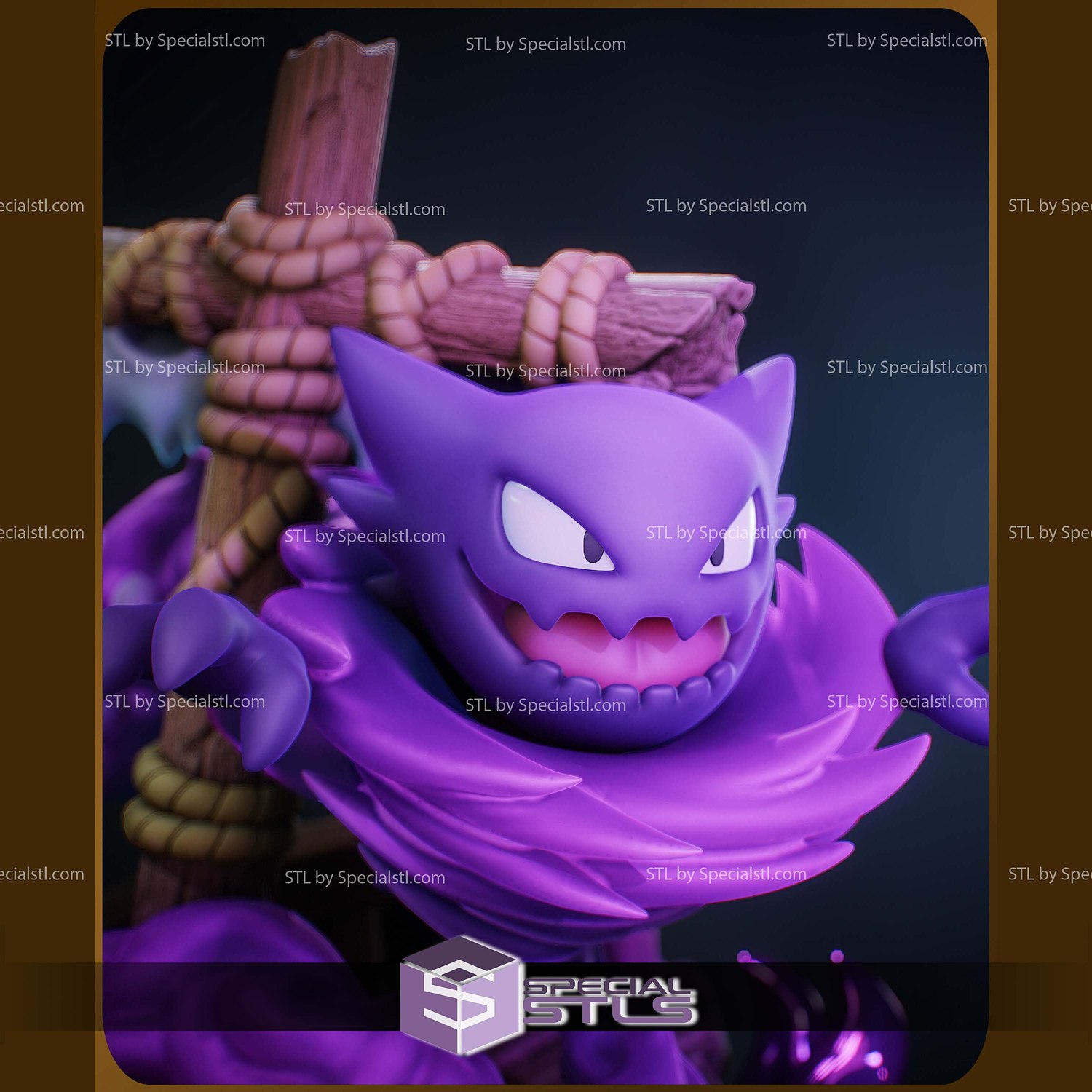 Chibi Ghost Gengar Pokemon 3D Printer Files STL Model — view 4