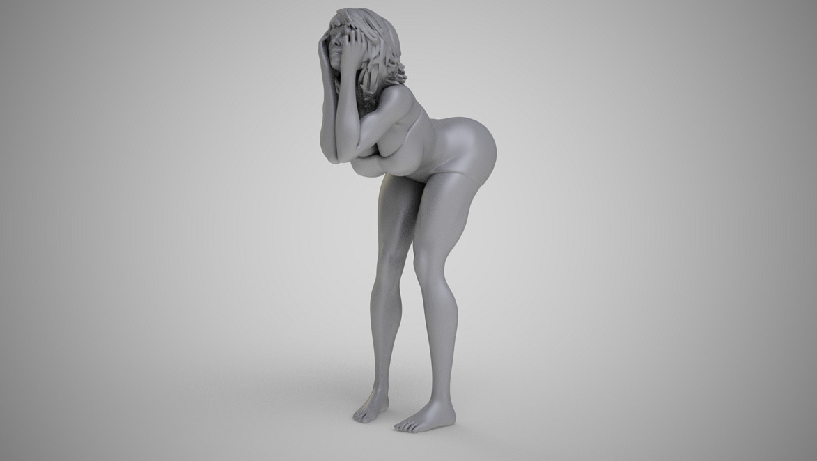 Cute Woman 3D OBJ Model — view 5