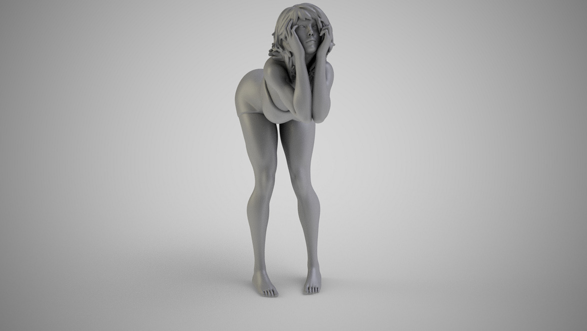 Cute Woman 3D OBJ Model — view 6