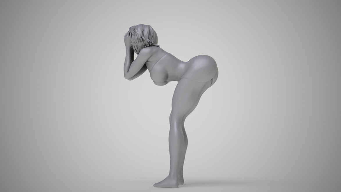 Cute Woman 3D OBJ Model — view 7