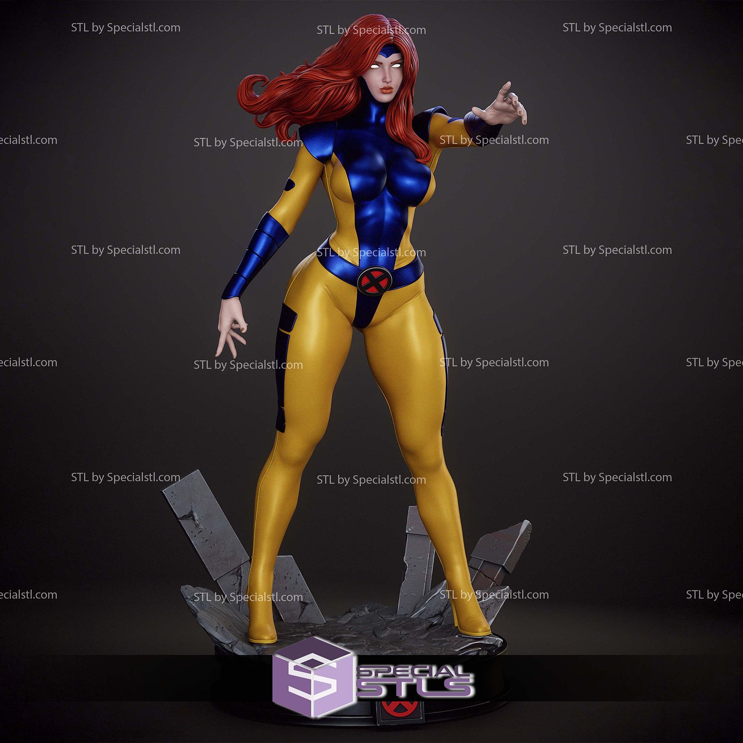 Jean Grey Classic Outfit Thicc 3D Printer Files STL Model — view 4