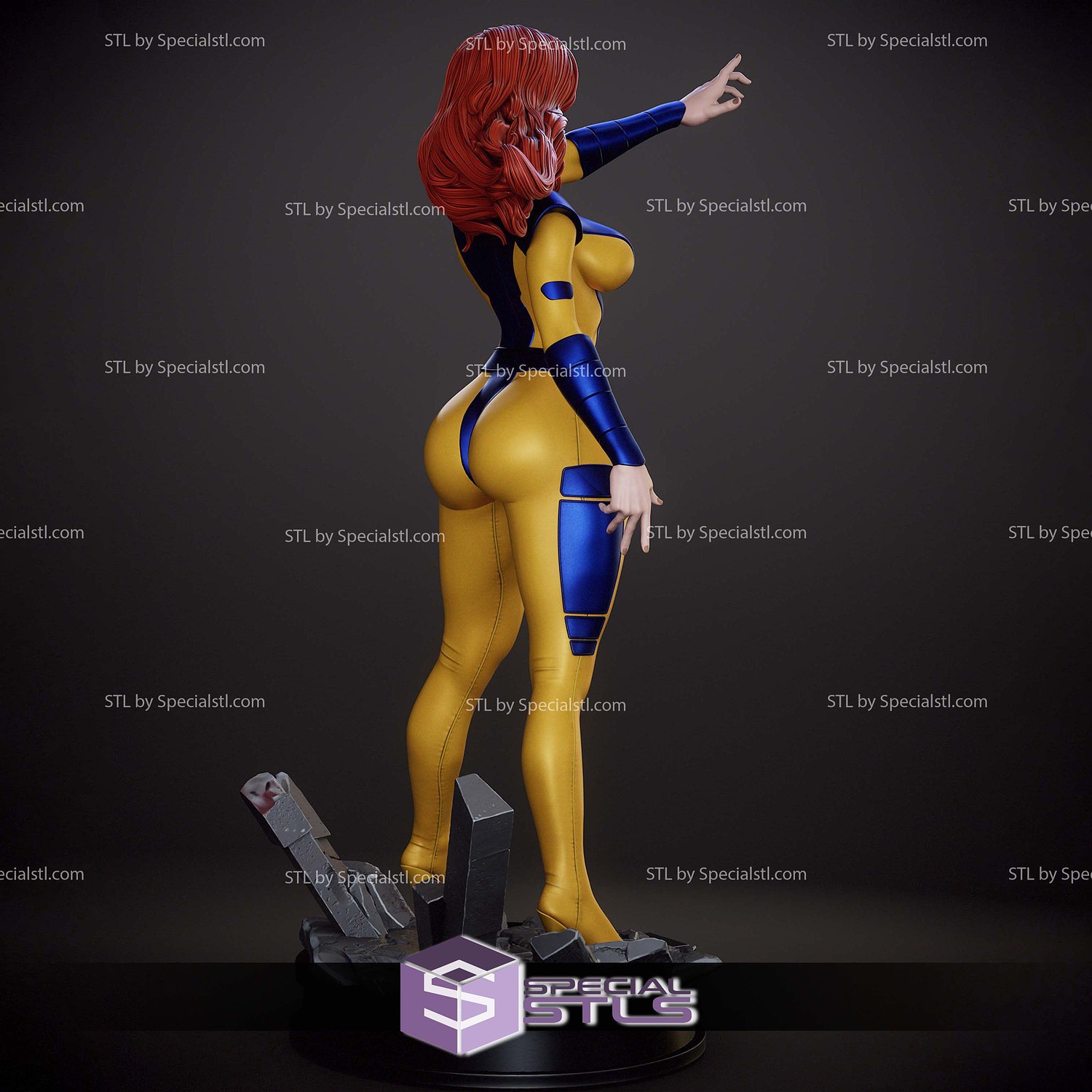 Jean Grey Classic Outfit Thicc 3D Printer Files STL Model — view 5