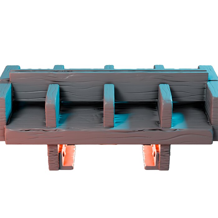 Wood Bench VII - RPG Tabletop Figure 3D STL Model — view 2