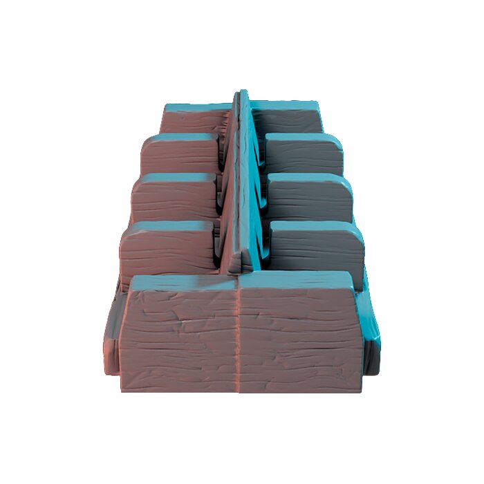 Wood Bench VII - RPG Tabletop Figure 3D STL Model — view 4