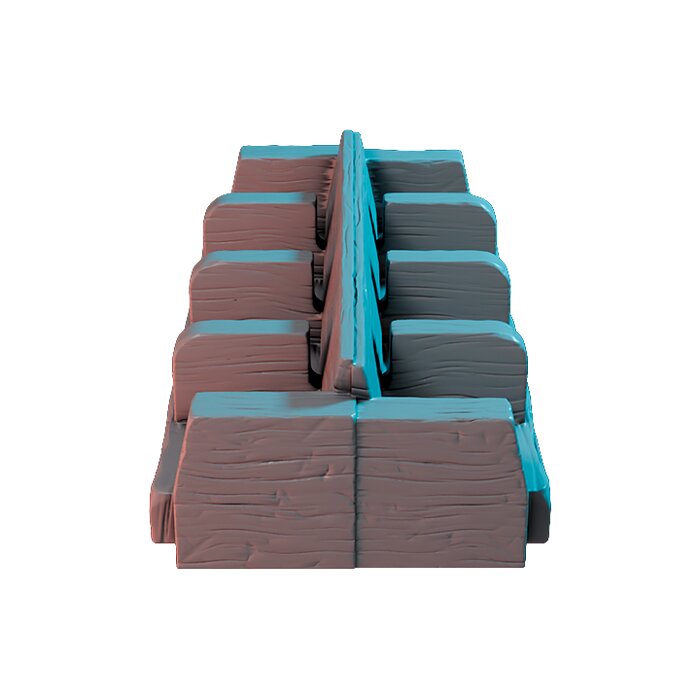 Wood Bench VII - RPG Tabletop Figure 3D STL Model — view 5