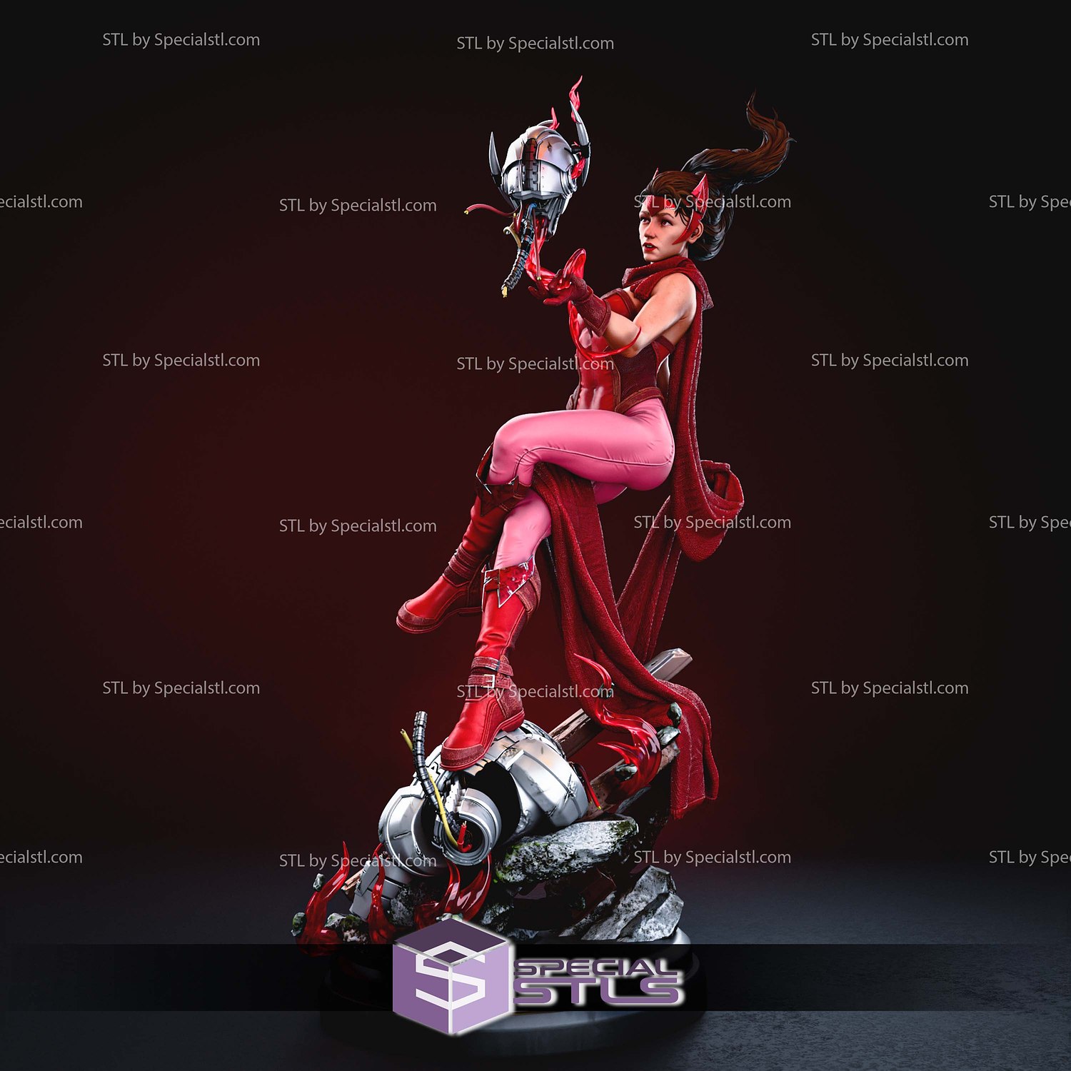 Scarlet Witch and Ultron Body STL Printer Files 3D Model — view 3