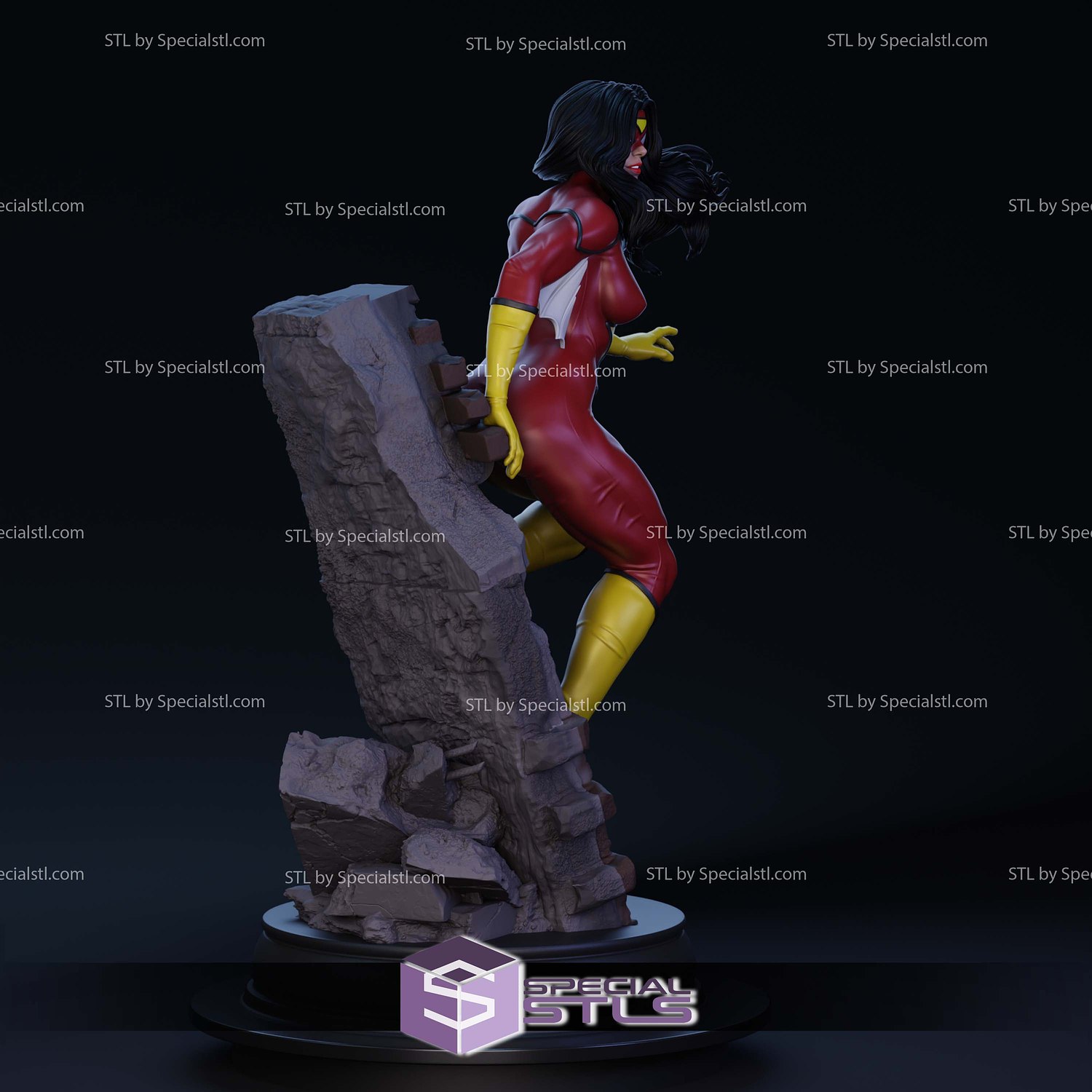 Spiderwoman by Wall STL Files 3D Model — view 3