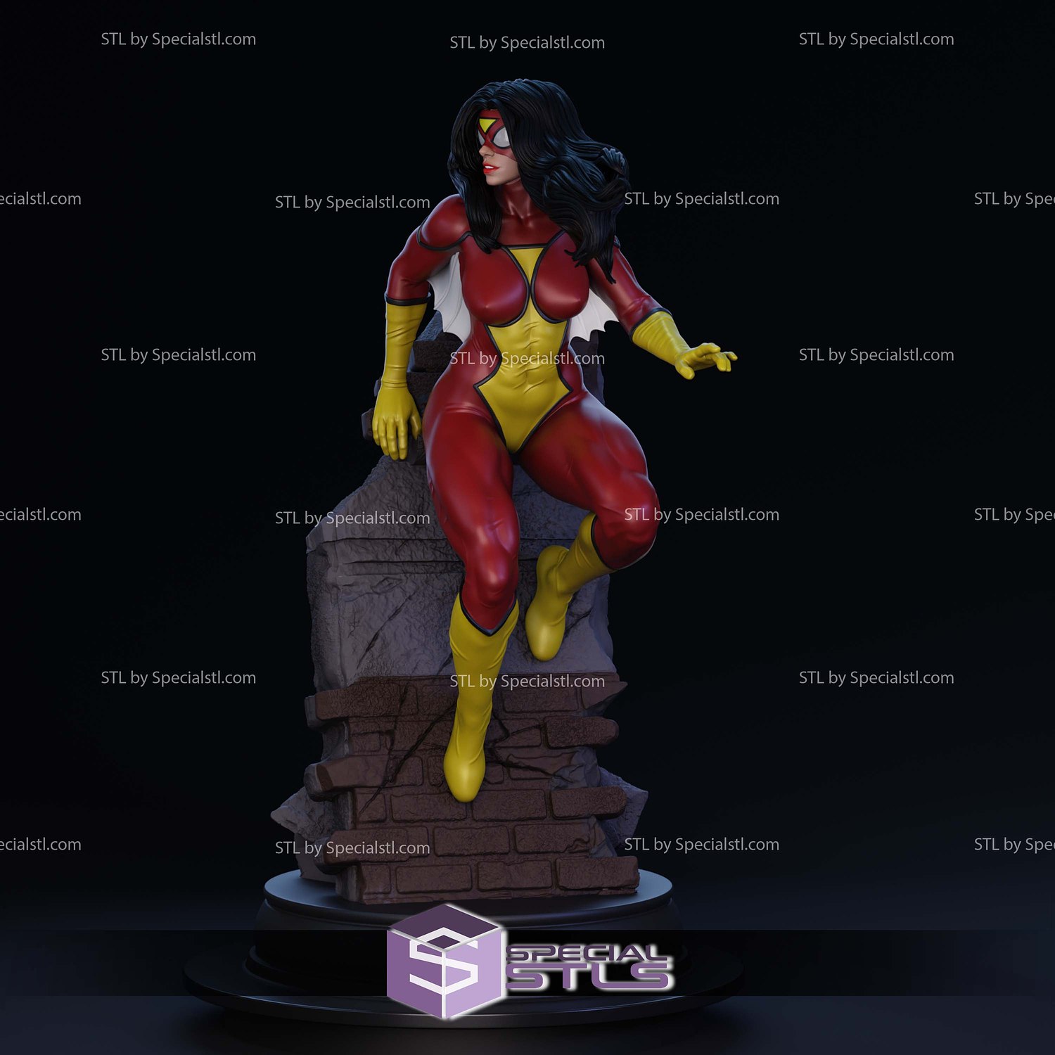 Spiderwoman by Wall STL Files 3D Model — view 4