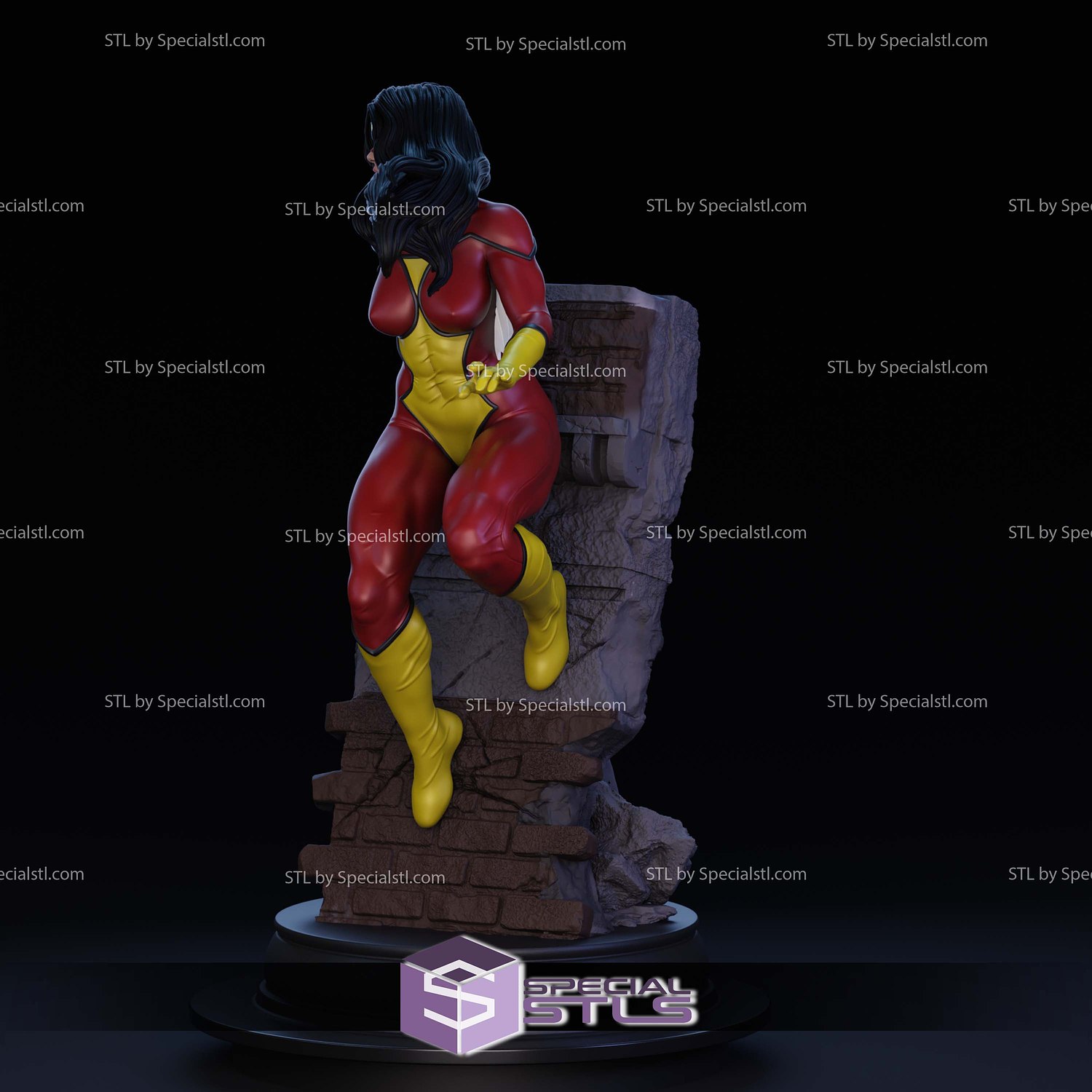 Spiderwoman by Wall STL Files 3D Model — view 5